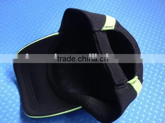 wholesale sports cap with green stripe,high quality sports cap