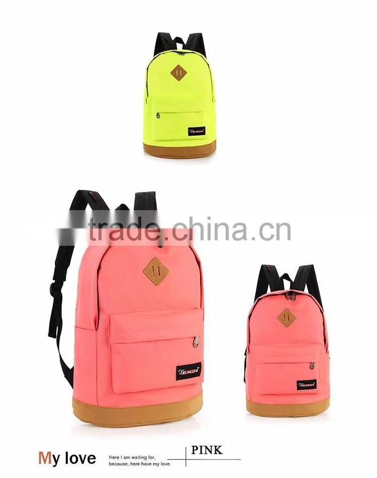 fashion canvas backpack for students leisure shoulder bag with 1pc/opp bag