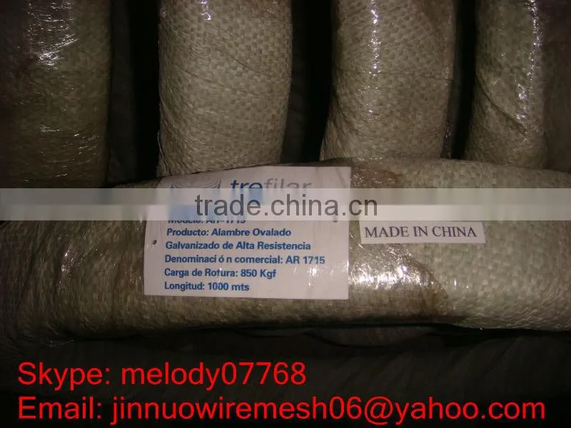 High Tensile Hot Dipped Galvanized Oval Wire ,Oval steel wire, cattle fence wire ,Ellipse wire, Oval shape wire
