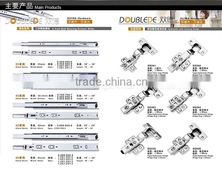 king slide drawer slides/roller drawer slide/telescopic channel drawer slide