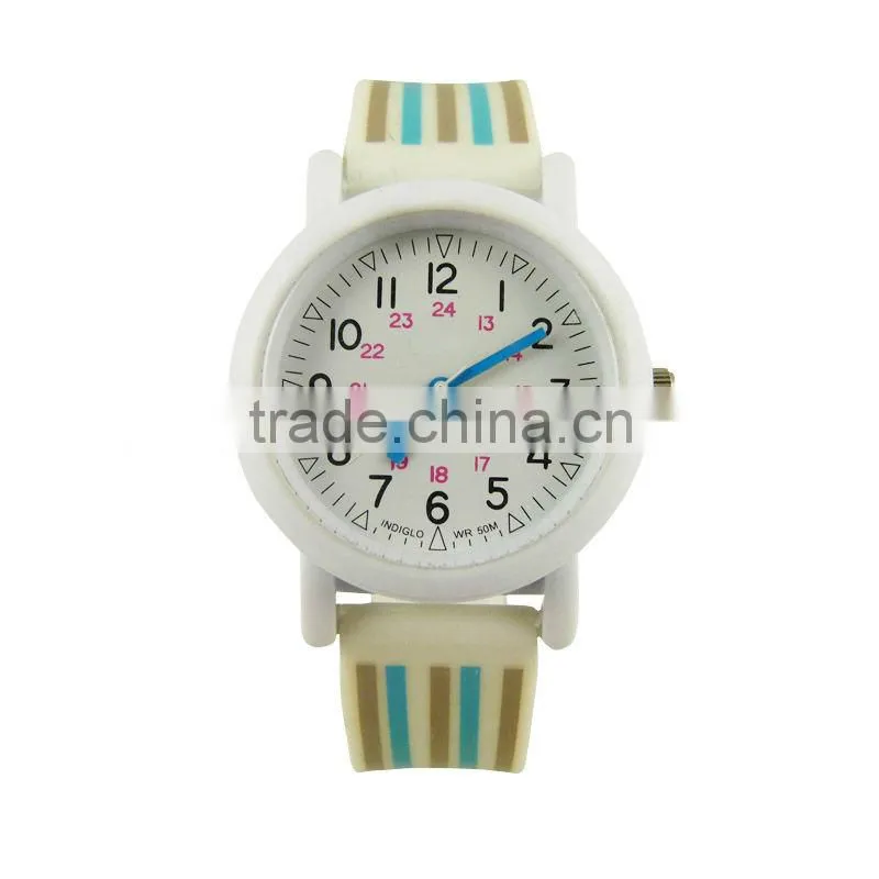 Custom logo watch silicon band stainless steel case back watch made in china factory
