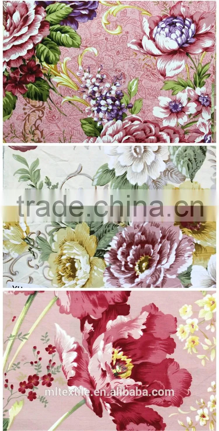 cotton bedding fabric satin drill brushed reactive printed fabric