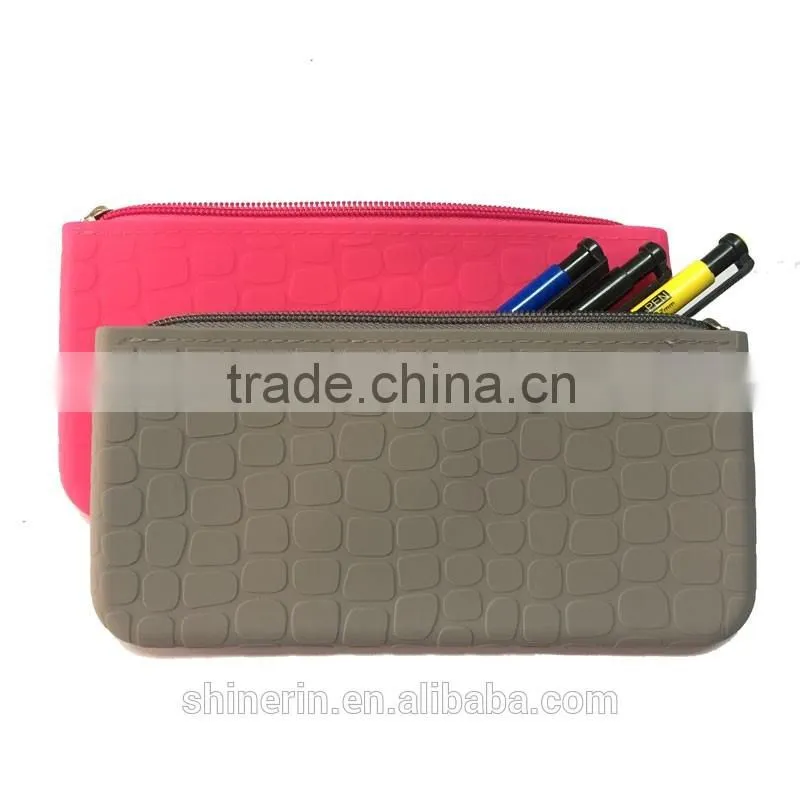 Surface Leather Shape Wallet Purse Lady's Clutch Zipper Pouch Fashion Silicone Bag