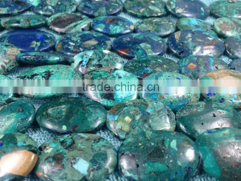 Bulk Wholesale Natural Chrysocolla oval cut flat gemstone