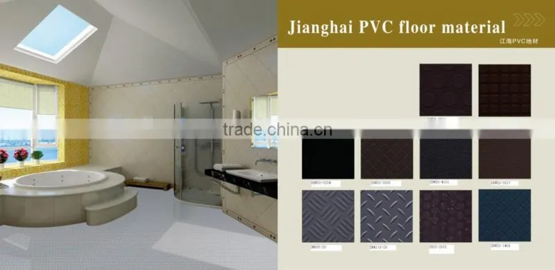Anti-slip PVC flooring in rolls for bus, bathroom / plastic carpet mat