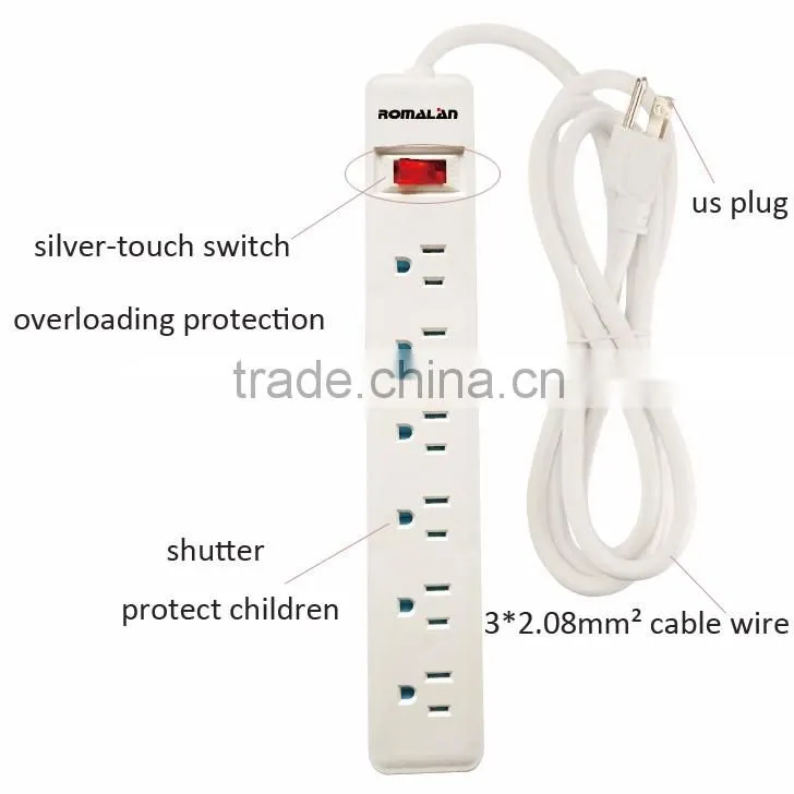 3/4/5/6 outlets 13a power strip multiple socket, usb power strip manufacturer