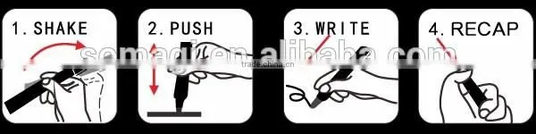 New Design Non-toxic Multi-use Easy Erasable Metallic Marker Pack of 4 for Tagging Glassware and Ceramics