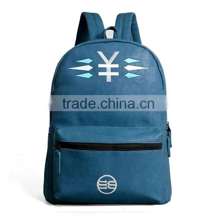 leather backpacks custom embroidery your logo teens fashion pu leather backpack