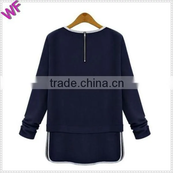 Sexy Hot! High Quality 2015 Blouses Women Long Sleeve Sexy T Shirt Dress Blue Gray Blouse Shirts Female Blouse