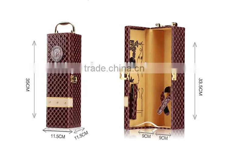 High End Custom Single Bottle With Tools Leather Wine Boxes