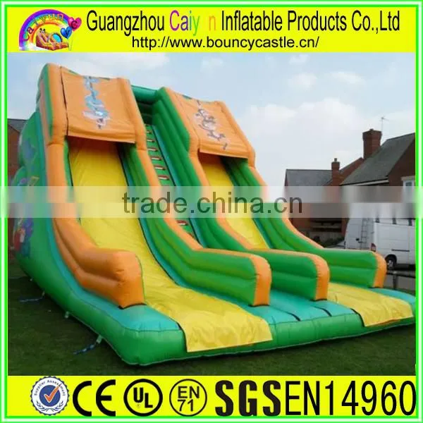 2 Lane Inflatable Plastic Dry Slide For Amusement