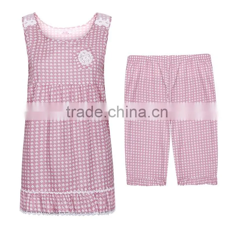 Fashion girl summer homewear cotton summer sleepwear hot day sleepwear