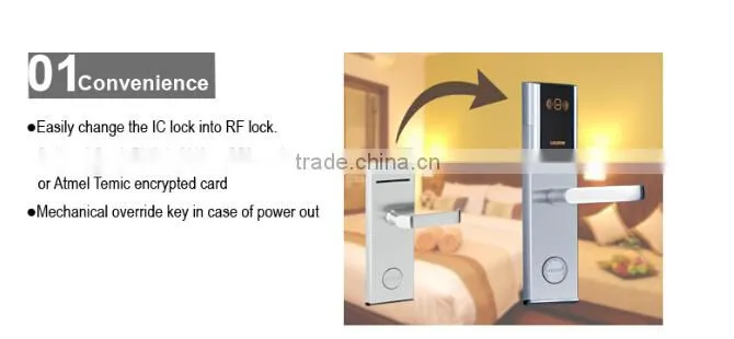 LSD8098 Silvery rfid card door entry system electronic hotel lock