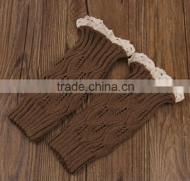 Europe and America Style Lovely Leaves Boot Socks Hollow Diamond Lace Boots Socks