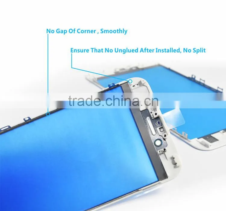 Best Quality Cold Press glue Frame + Outer Glass Touch Screen Assembly For iPhone 6S plus Repair Part