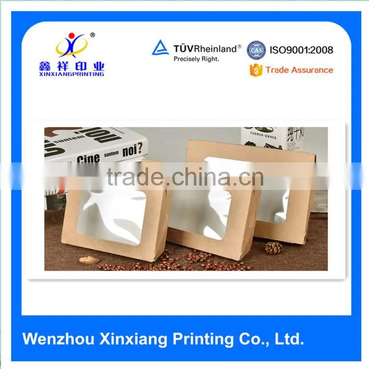 food packaging Kraft salad with window boxes disposable takeaway custom l