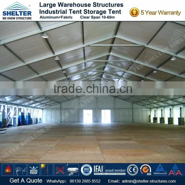 Hot sale white pvc temporary building warehouse tent