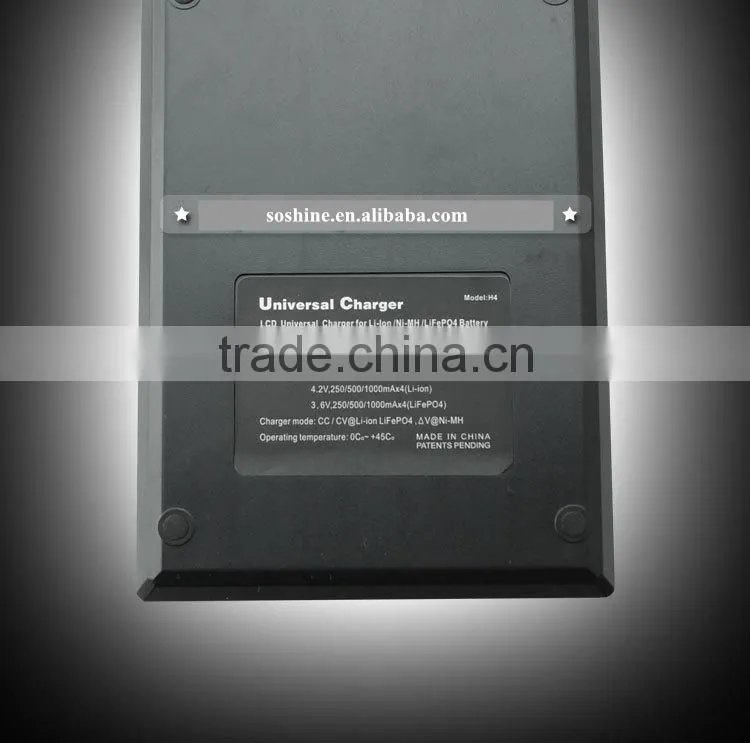 3.7V / 3.2V /1.2V battery charger Soshine SC-H4 unversal charger with CE / FCC/ Rohs certificate