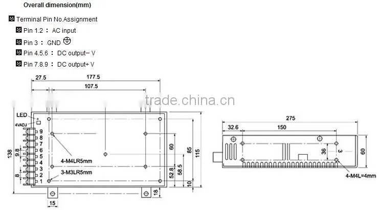 CNGAD 5V 40A 200W Power Switching Supply(switch power supply,40A smps)(S-201-5)