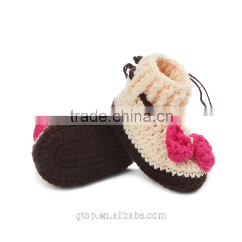 Baby Handmade Crochet Boots Shoes Supplier for 1-10 months old B-0011