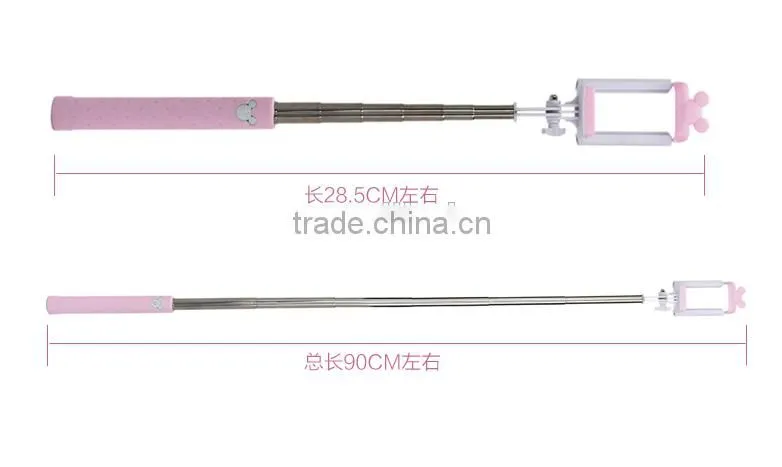 2015 Wholesale Wireless Bluetooth Control Selfie Stick Monopod Selfie Stick