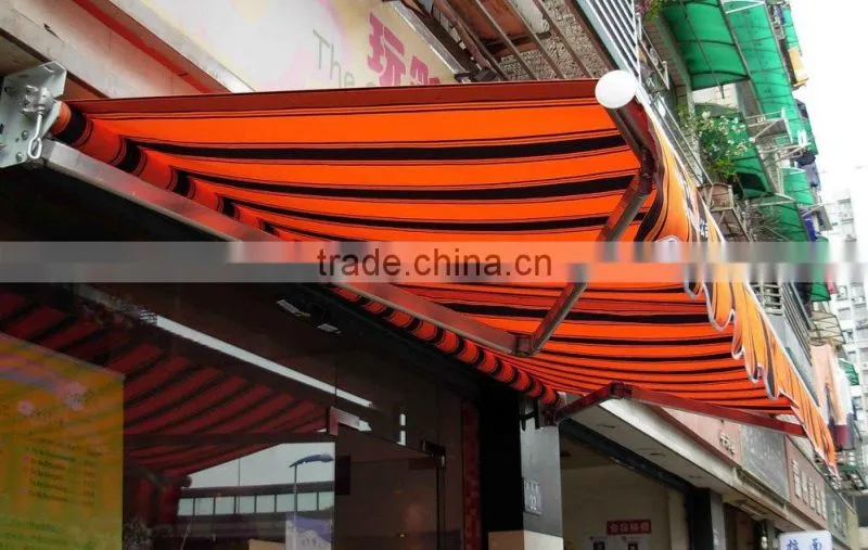 2015 new type alu retractable remote control acrylic simple awning,awning components