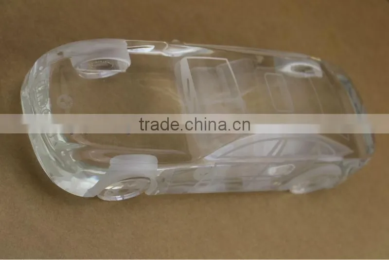 3d crystal car model for hot selling glass car model