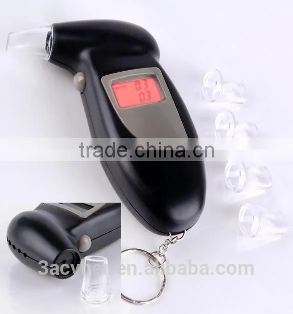 Digital LCD Breath Analyzer Breathalyzer Alcohol Tester Keychain Audible Alert