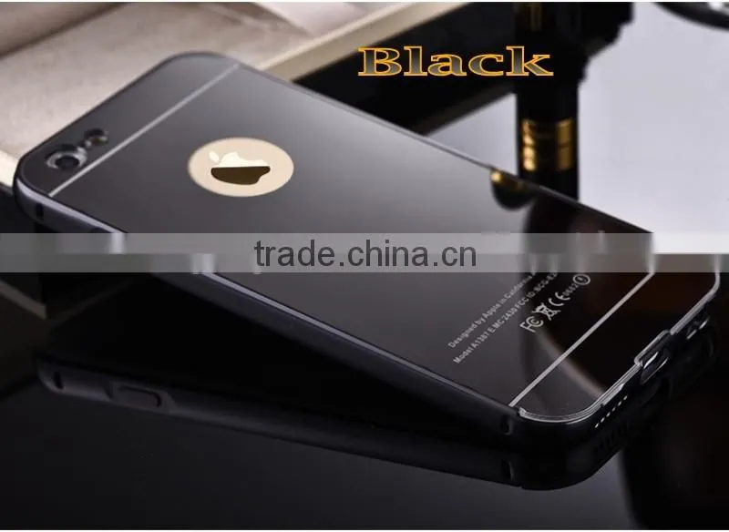 Aluminum metal frame bumper mirrior back Mobile phone cover and accessory for iphone 6 accessory for iphone 6S