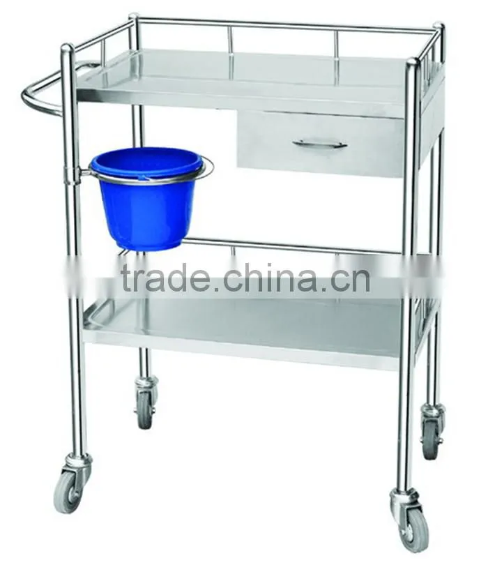 Stainless steel hospital medical trolley