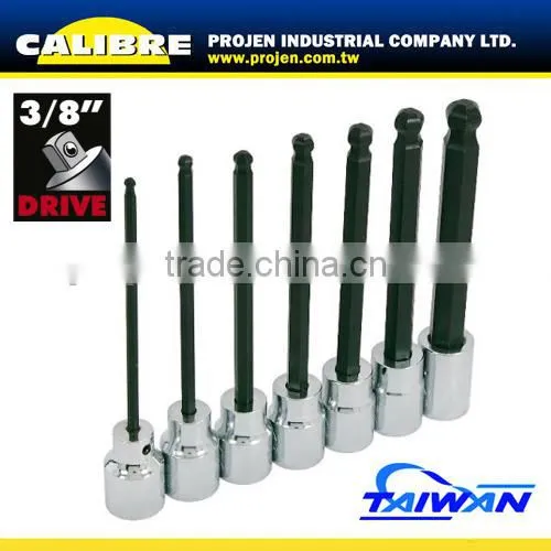 CALIBRE M8-M18 1/2"Dr 7pc Long Spline Bit Set