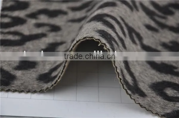 Wholesale super fine woolen jacquard merino wool interlock fabric for winter coats