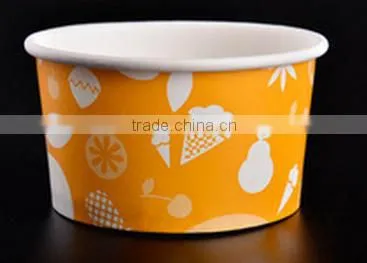 customized ice cream paper cup with lid and spoon