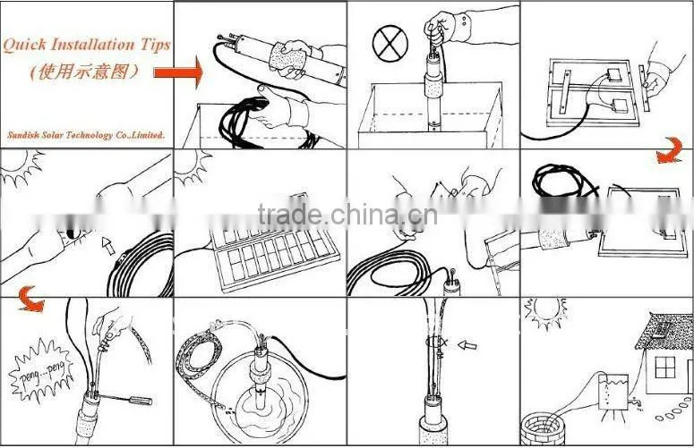 24V 230W Solar Powered Submersible Water Pumps