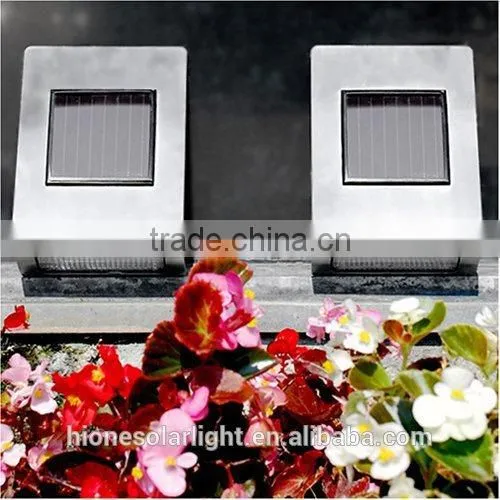 2 LED Stainless Steel Solar Powered PIR Motion Sensor Wall Light