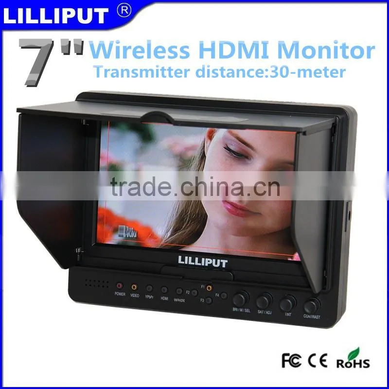 7" 1080p HDMI Wireless Monitor Transmitter distance 30-meter