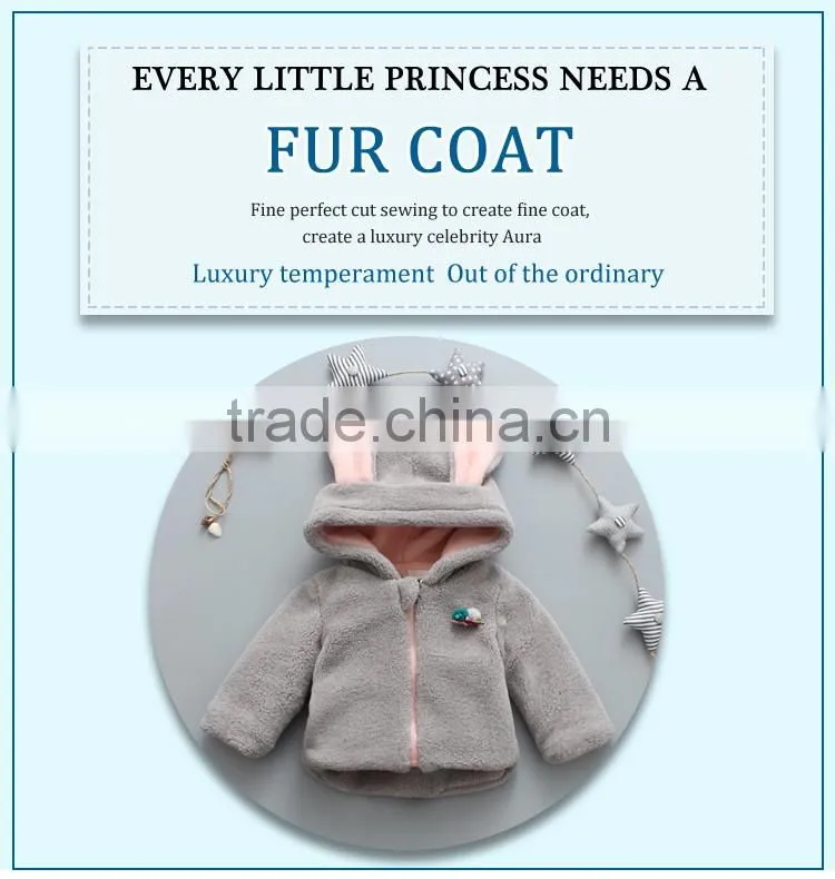 baby girls lamb fur hoodie coat jacket