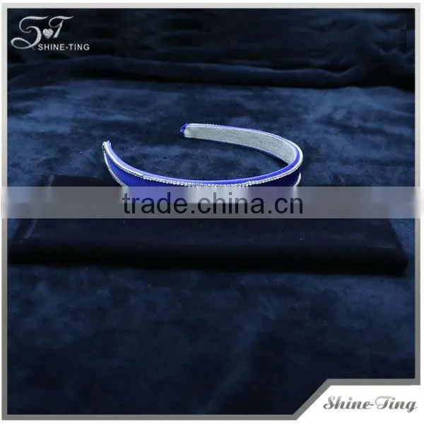 YIWU Girls' Funky Wide Head Hair Hoop,Hair Jewelry,Wide Satin Hair Hoops with Rhinestine Decorate Hairband-Headbands Supply