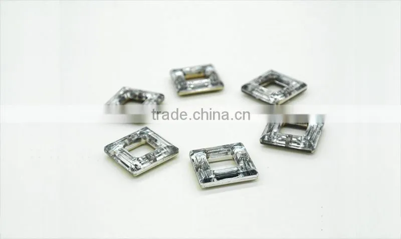 KC12 suare 20*20 30*30mm flat back sew on acrylic rhinestones for fashion decoration, craft making, garment bags accessories
