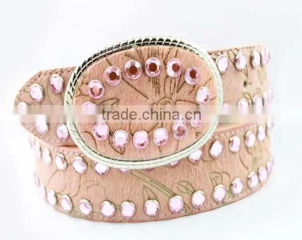 Pink rhinestone belts sale in western stores online