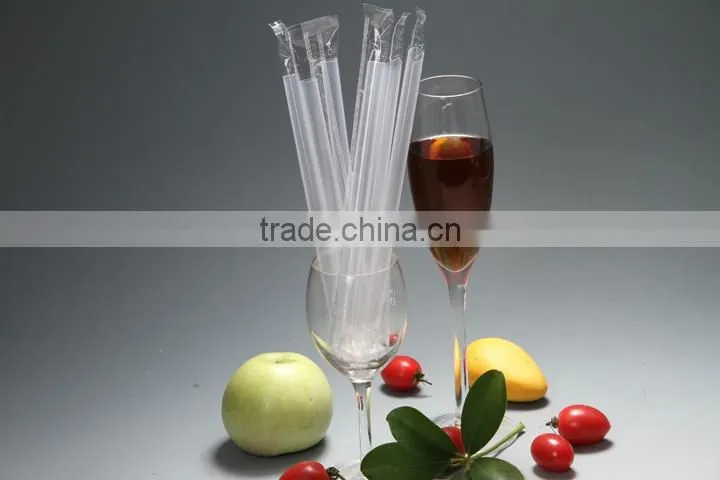 Party used and Eco-friendly straight plastic straw in opp bag