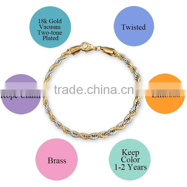 ATHENAA Best Price New Design Hip Hop Jewelry Wholesale Copper Rope Chain Brided Bracelet for Man and Woman