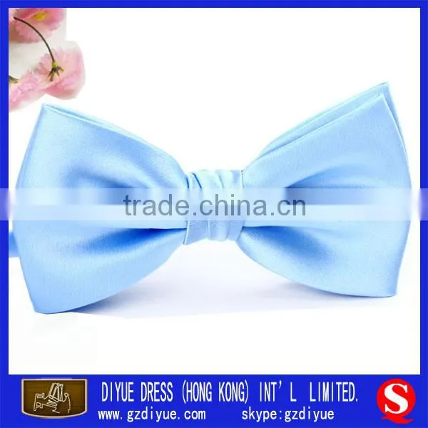 Men's polyester satin black bow tie