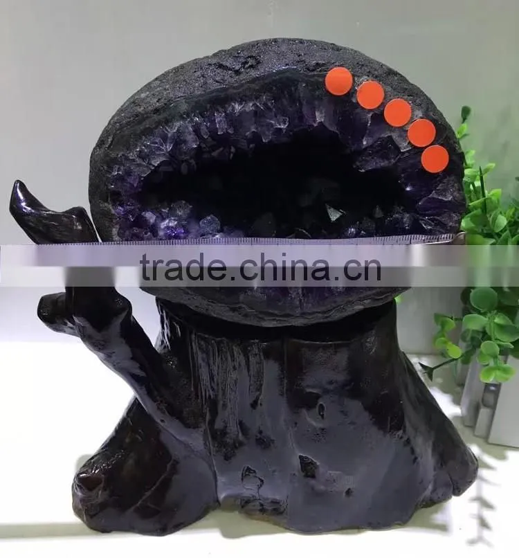 3.5kg Natural Brazil Dark Purple Amethyst Geodes for Decoration