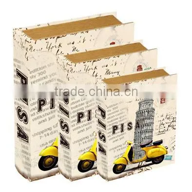 vintage decorative for photo studio props wooden book box