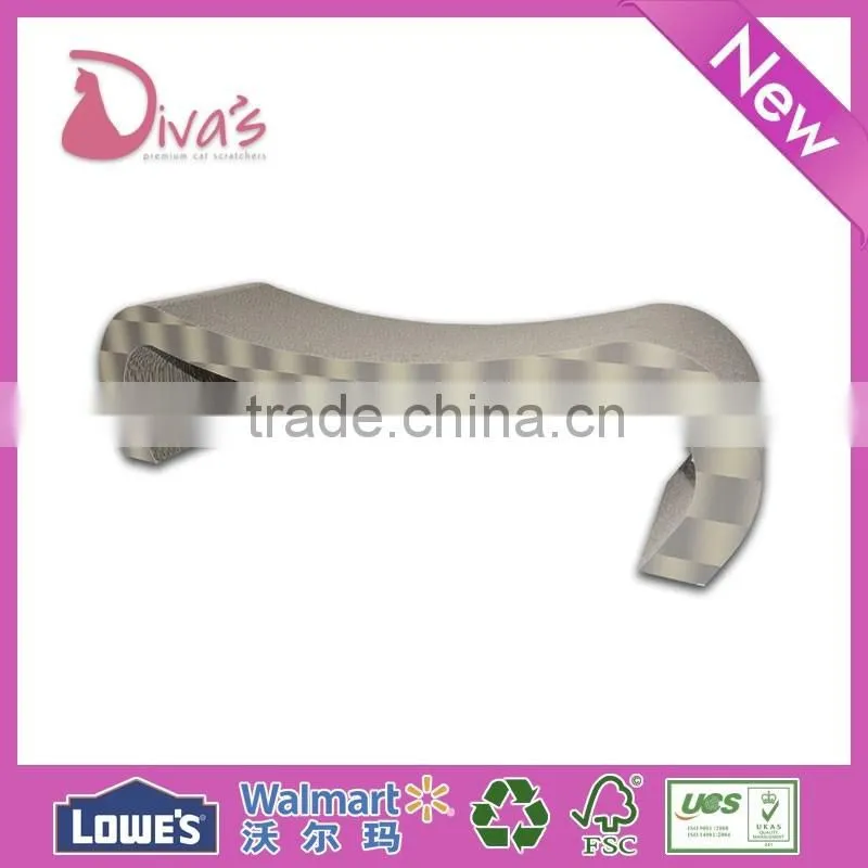 Divas 021A Striated Corrugated Paper Cardboard Cat Scratcher Cat Scratching post