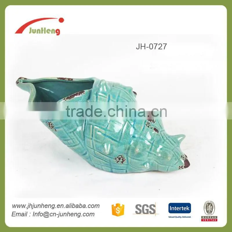 home decor ocean fish ceramic ocean artificial conch, house shaped christmas ornaments