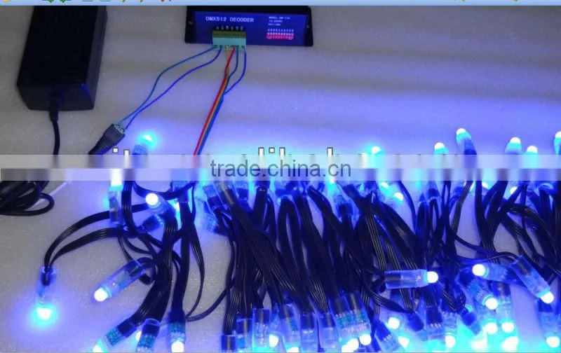 BLACK wire IP68 DC12V input 12mm through-hole LED RGB dump node;100pcs a string