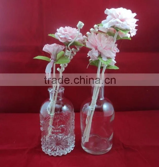 aromatherapy oil glass bottle,aroma glass, reed flower diffuser with cork