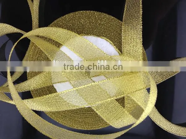 Silver And Gold Color Glitter Metallic Ribbon